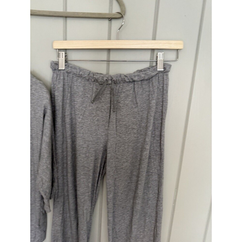 Cuyana Women's Lounge 2 Piece Set Top & Pants Heather Gray Pima Cotton Modal - Picture 3 of 7